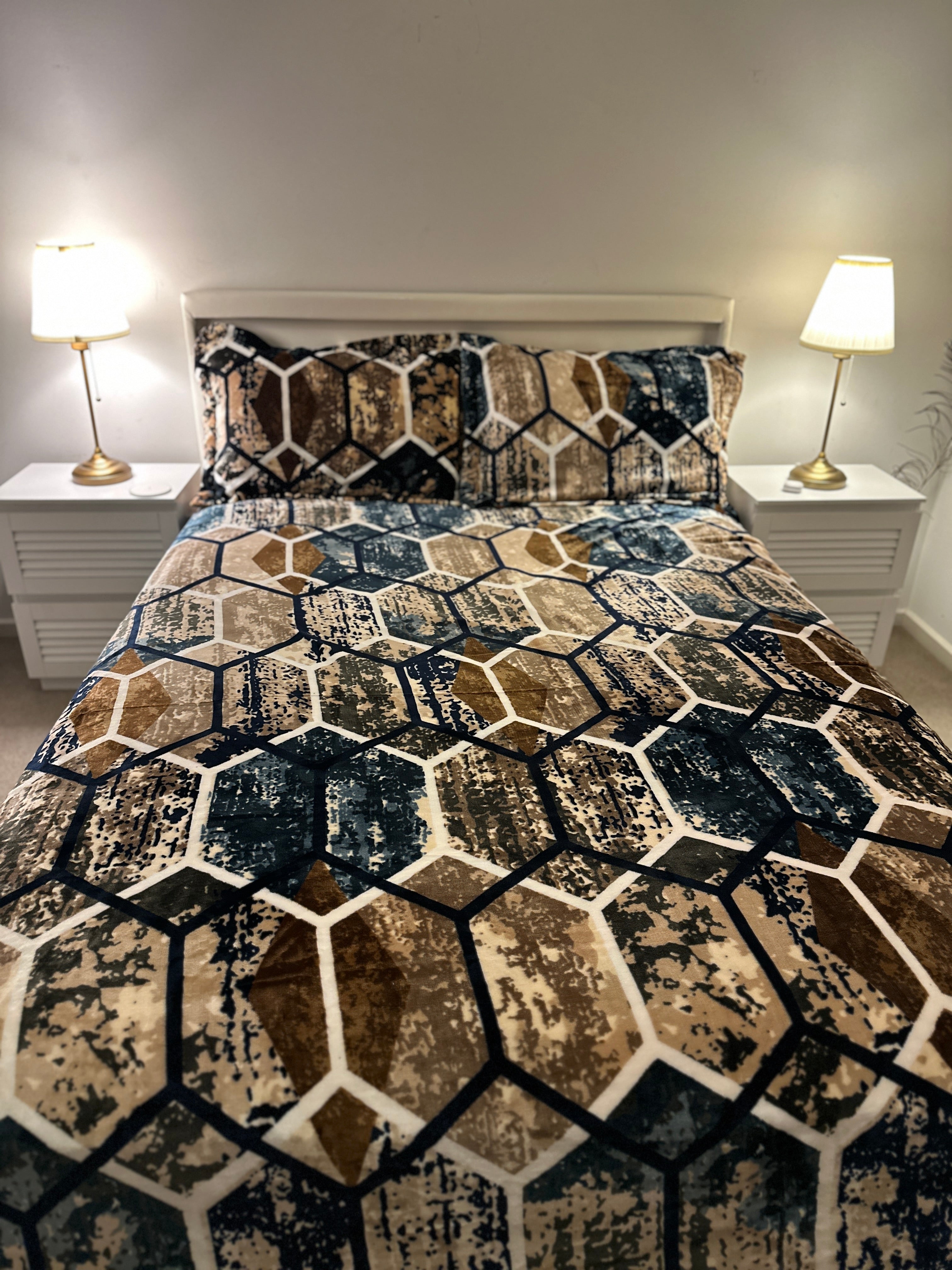 ✨ Modern Geometric Premium Bedsheet Set ✨